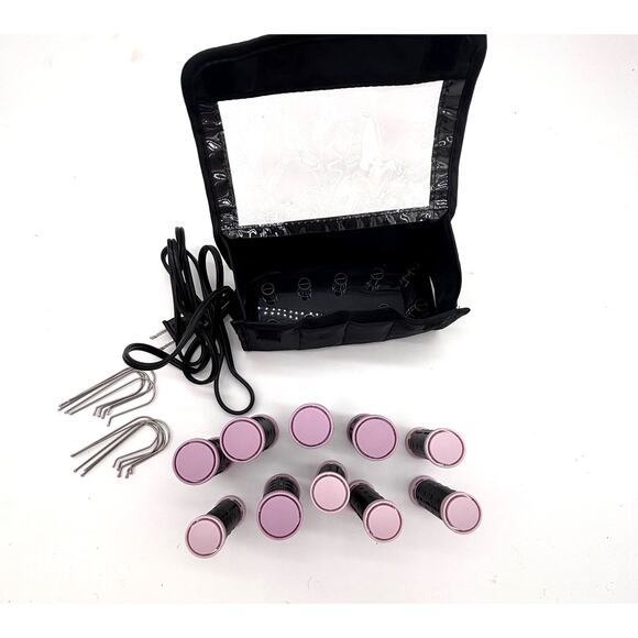 Remington Compact Travel Ceramic Curlers Hair Setter 10 Hot Rollers & Clips Work - Picture 2 of 11